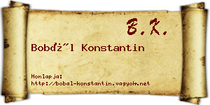 Bobál Konstantin névjegykártya